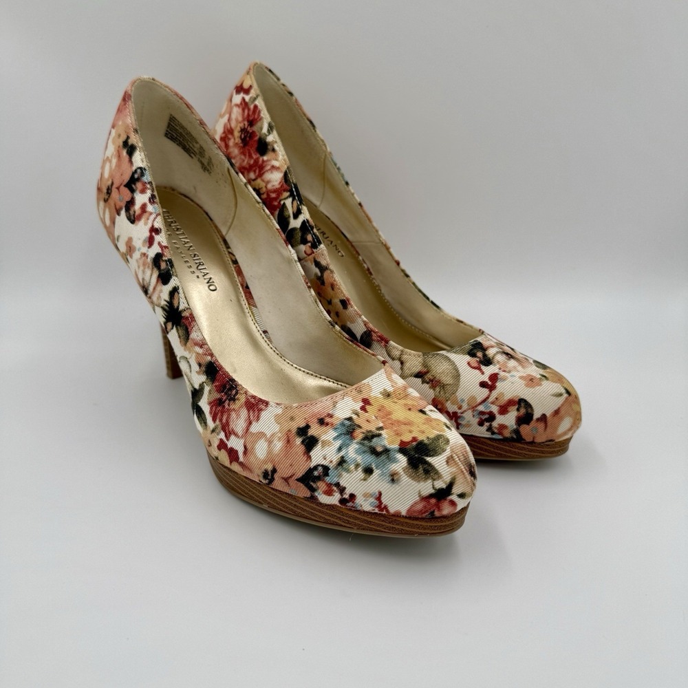 Christian Siriano For Payless Platform Floral Multi Colored Pumps  Size 10M